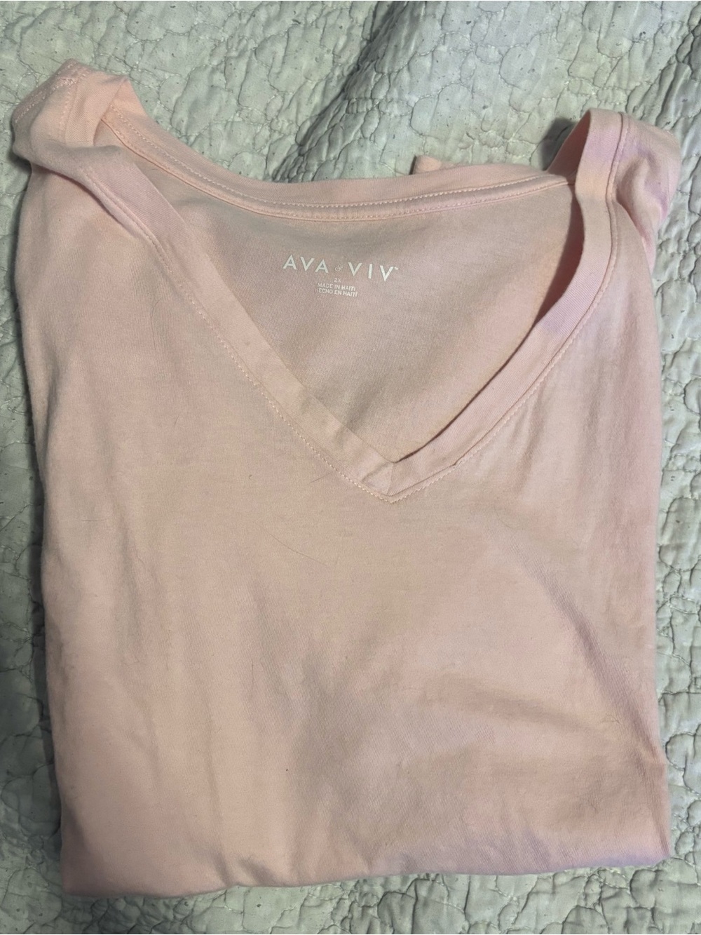 Ava & Viv Soft Pale Pink V-Neck Tank